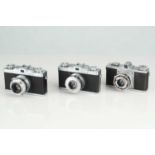 Three Leidolf 35mm Viewfinder Cameras,