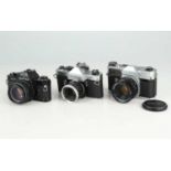 A Selection of Three Japanese 35mm SLR Cameras,