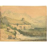 A Waterclour by Samuel Prout, A Rustic Cottage,