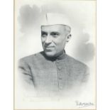 Signed Portrait of Jawaharlal Nehru,
