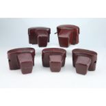 * A Selection Five of Red Leica R Series Ever Ready Cases,