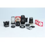 Three Leica M Mount Lenses & Leitz Accessories,