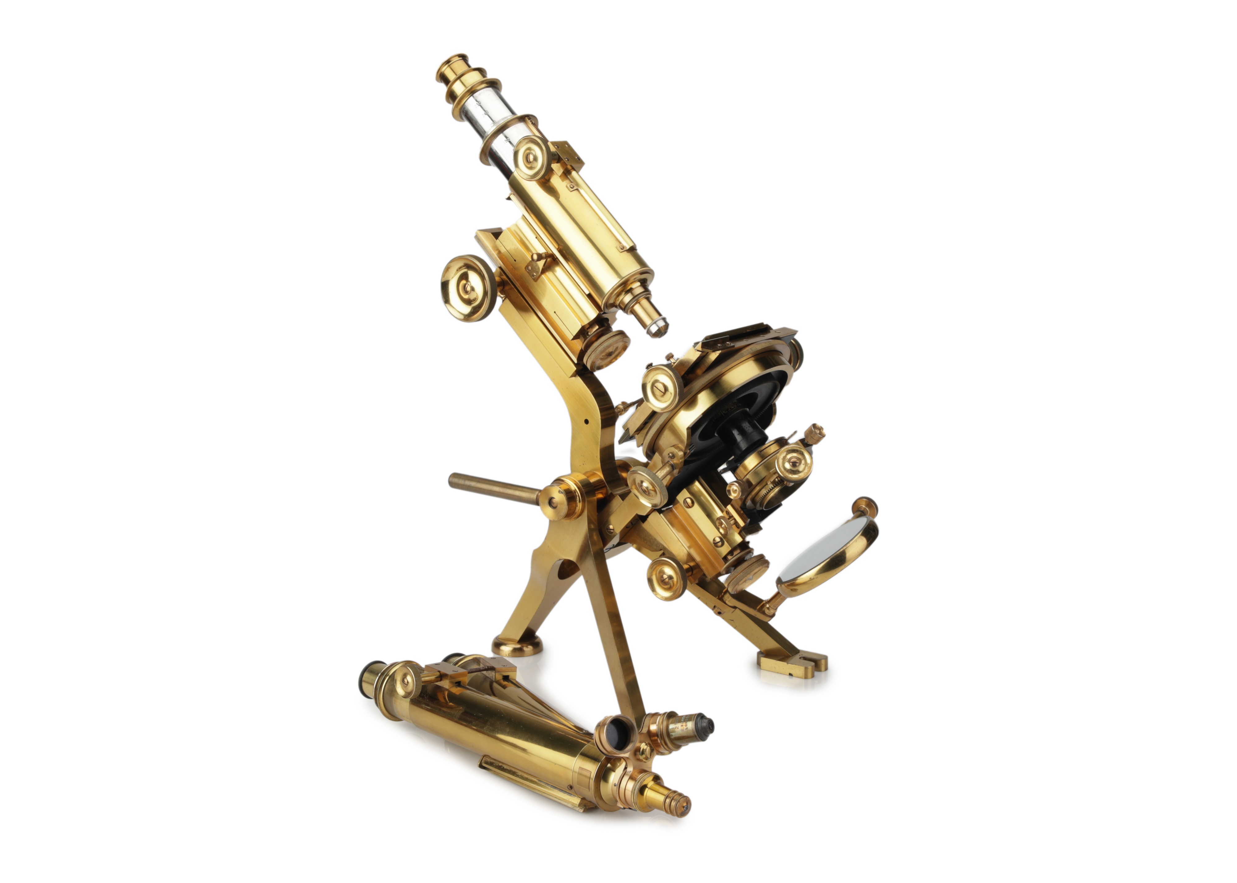 A Rare Baker Nelson-Curties No.1 Exhibition Monocular & Binocular Microscope, - Image 5 of 7