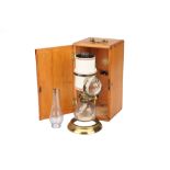 A Fine Collins Bocket Microscope Oil Lamp,