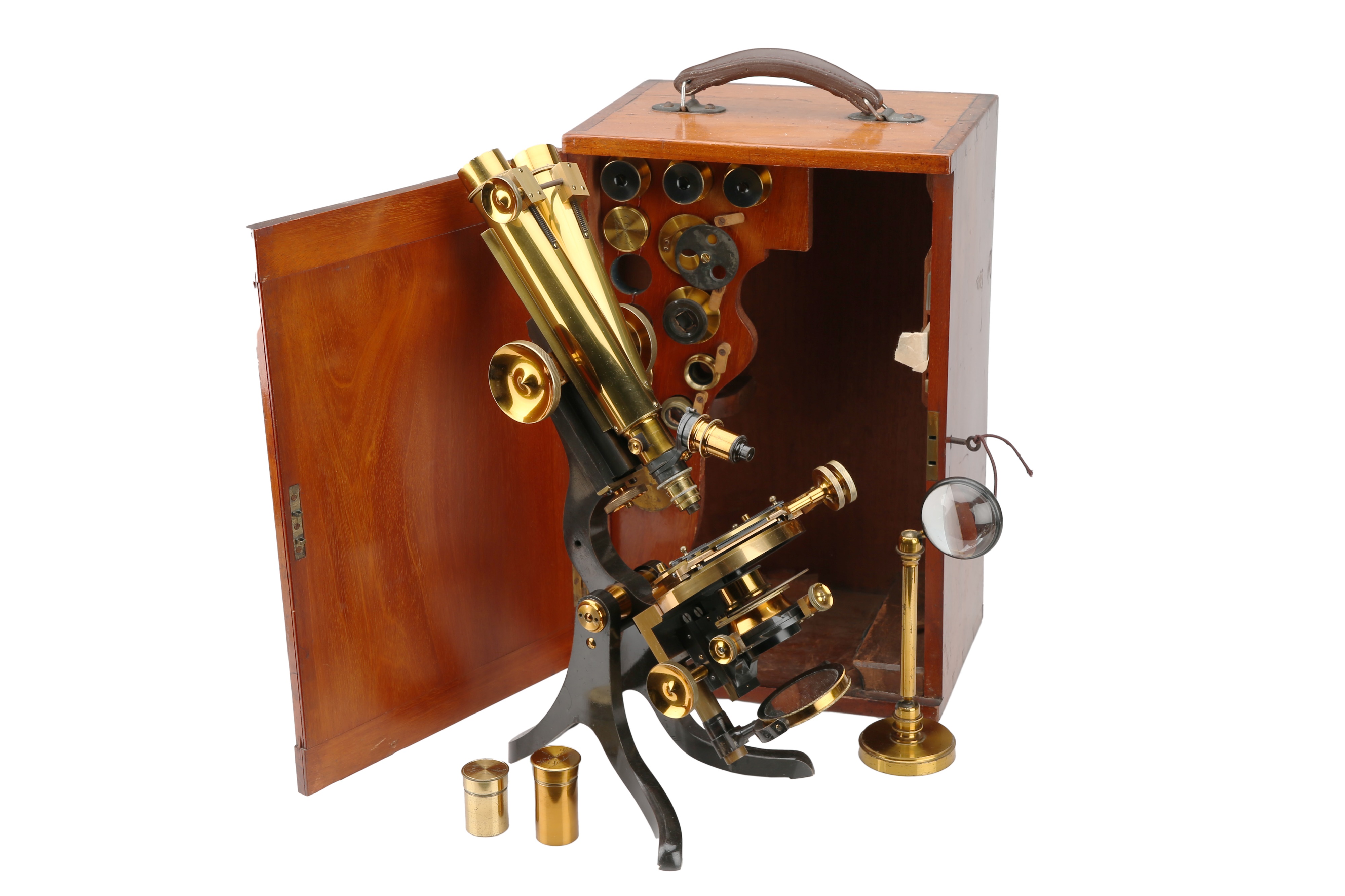 A Large Compound Binocular Microscope By Crouch, London,