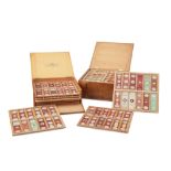 Two Cases of Victorian Microscope Slides,