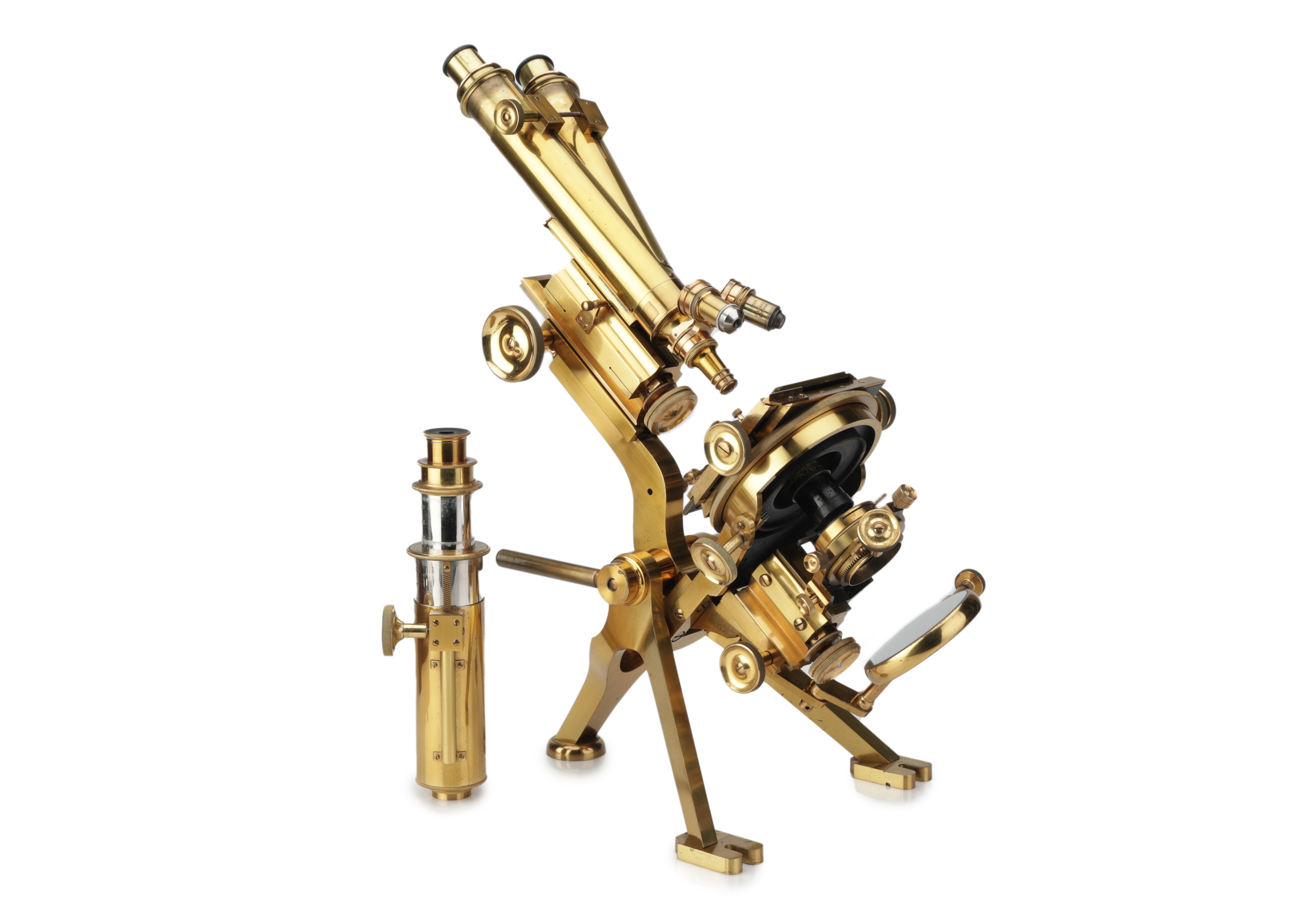 A Rare Baker Nelson-Curties No.1 Exhibition Monocular & Binocular Microscope, - Image 4 of 7