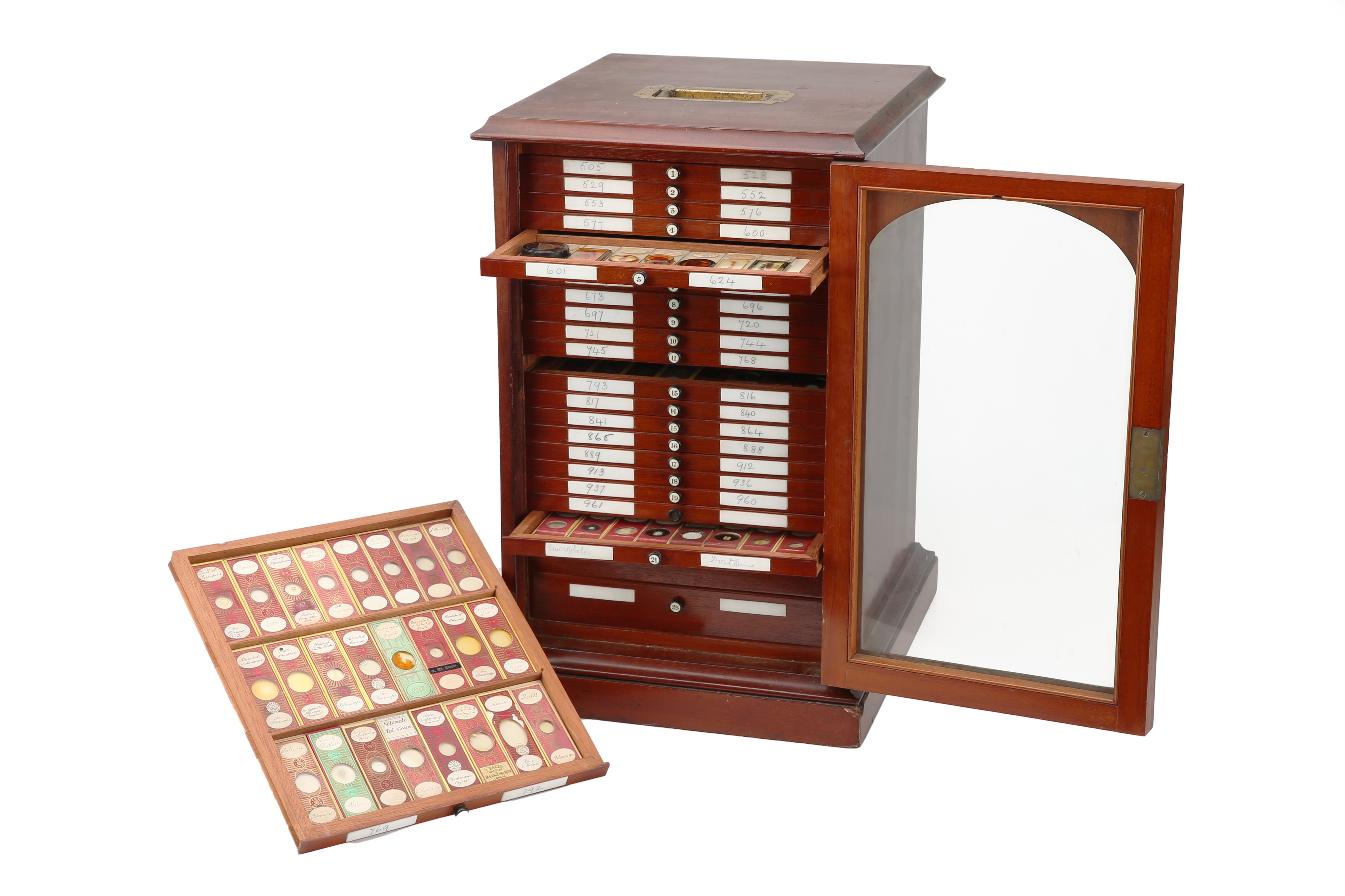 A Large Victorian Cabinet of Microscope Slides,