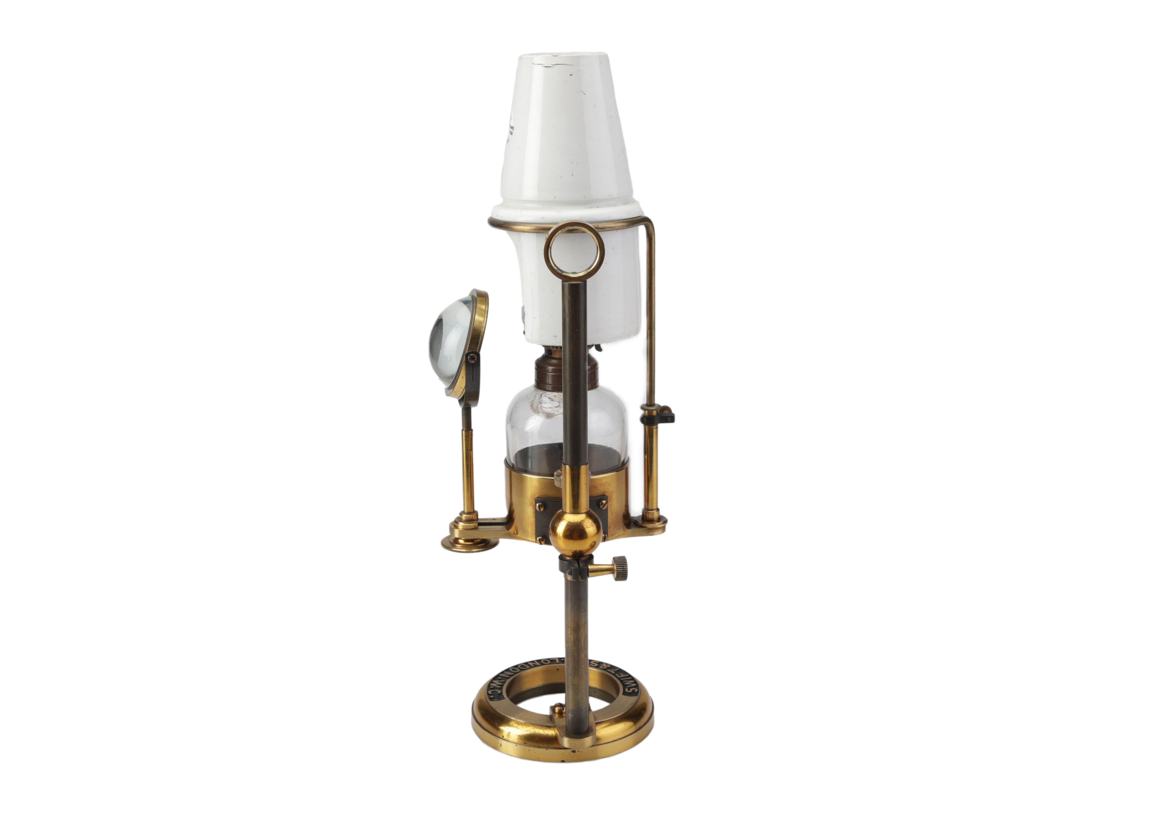 A Fine Brass Microscope Oil Lamp, Swift, London, - Image 3 of 4