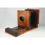 A Very Large Mahogany & Brass Tailboard Camera,