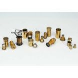 Collection of Brass Microscope Objectives,