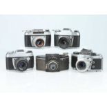 Five Ihagee 35mm SLR Cameras,