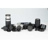 A Selection of Canon EOS 35mm Cameras & EF Lenses,