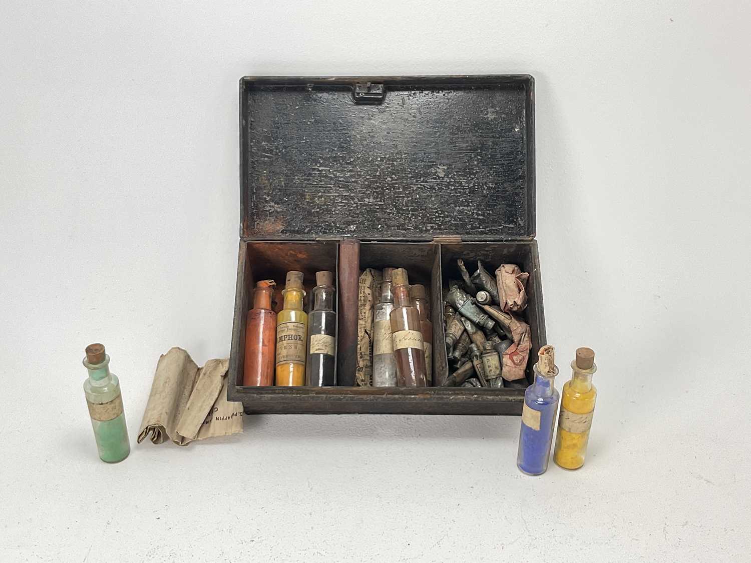 A Small Metal Case of Pigments,