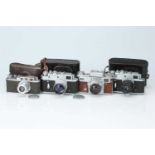 A Selection of Four Soviet 35mm Rangefinder Cameras,