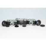 Three Russian Rangefinder Cameras,