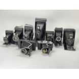 A Selection of 9 Folding Cameras,