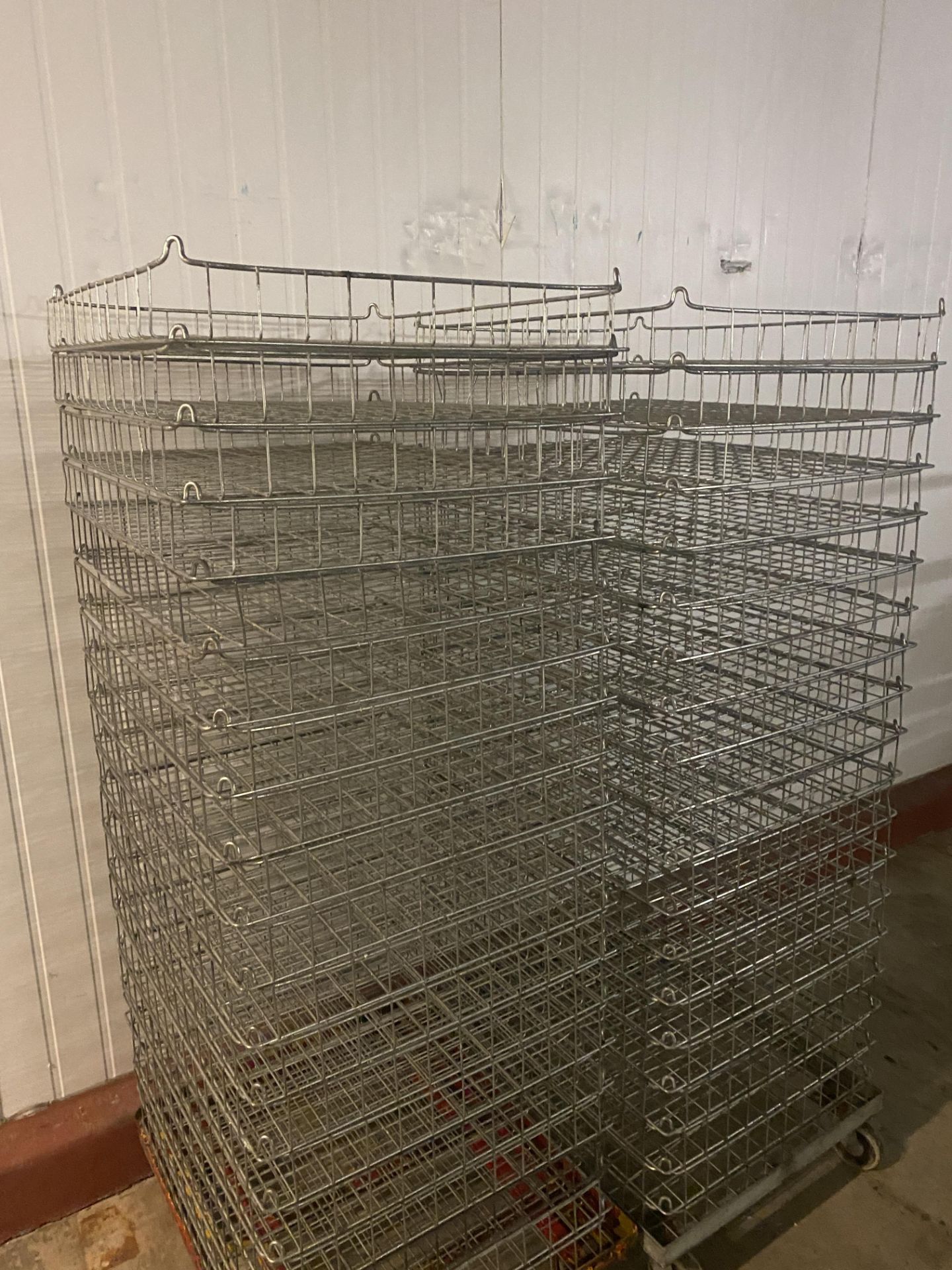 2 X STACKS WIRE MESH TRAYS.