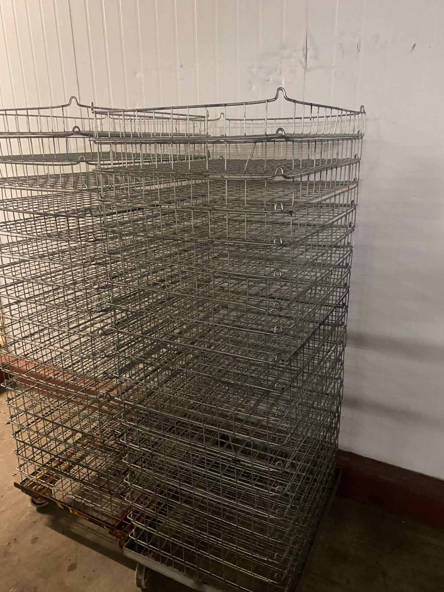 2 X STACKS WIRE MESH TRAYS.