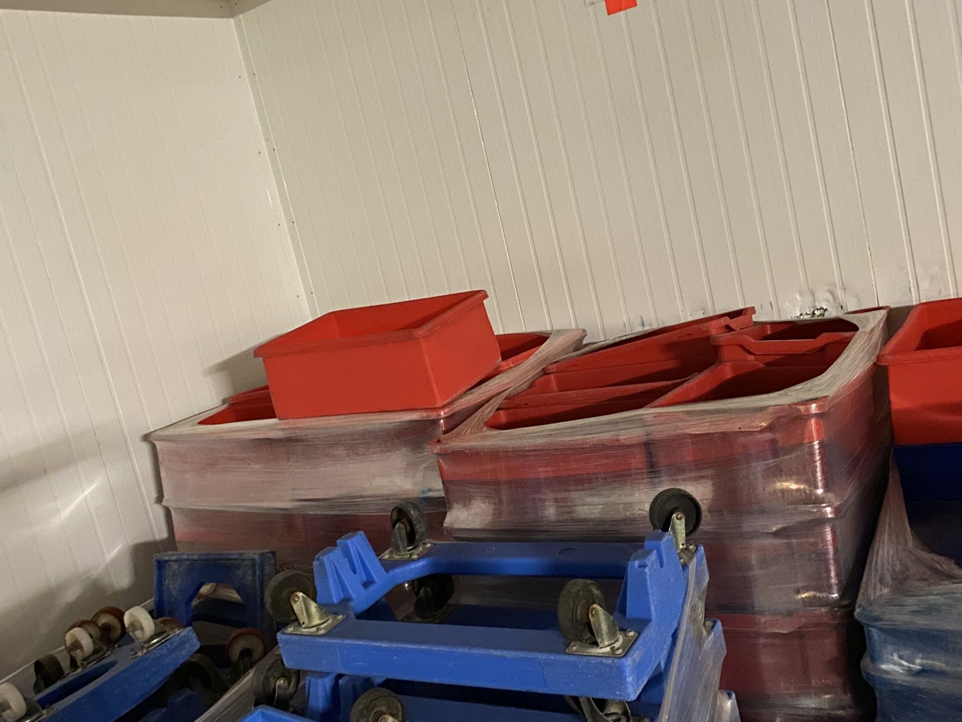2 X PALLETS OF RED TRAYS.