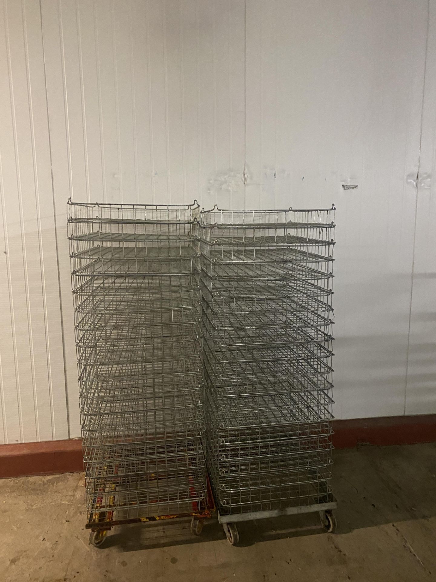 2 X STACKS WIRE MESH TRAYS.