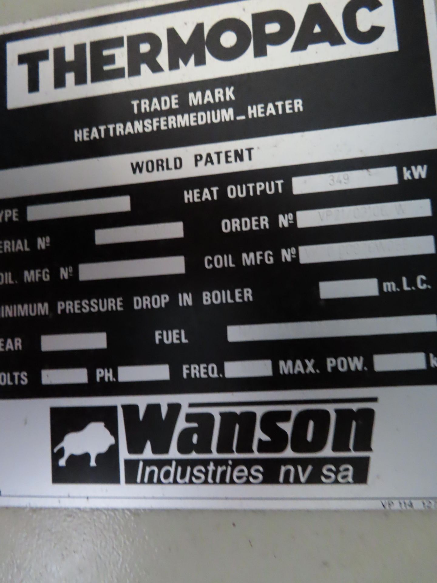 WANSON BOILER. - Image 3 of 5