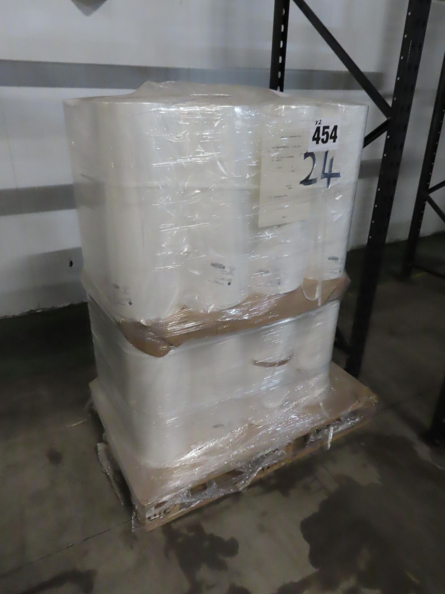 PALLET OF APPROX. 24 ROLLS WHITE FILM.