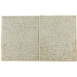 Commonplace Book, manuscript commonplace book, original roan-backed marbled boards, 1832-1843.