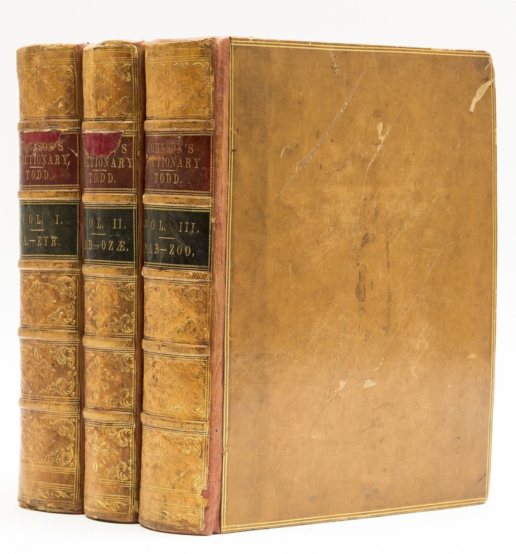 Johnson (Samuel) A Dictionary of the English Language, 3 vol., second edition, 1827.