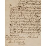 Royal Navy.- Shovell (Sir Cloudesley) Letter signed to Captain John Baker Commander of HMS …