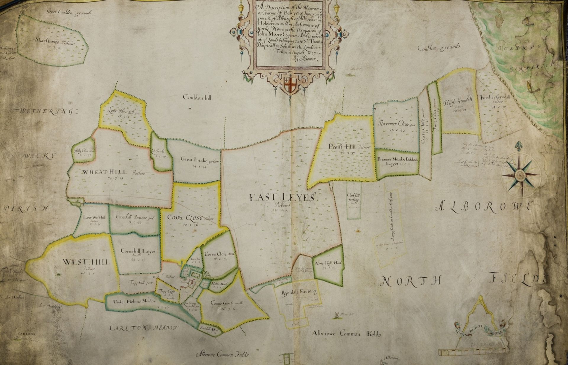 East Yorkshire Estate Map, Aldbrough.- Bowen (J., surveyor) A Description of the Mannor or Farme …