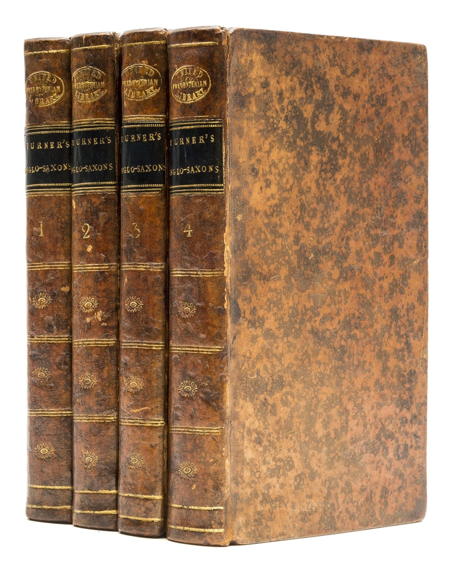 Turner (Sharon) The History of the Anglo-Saxons, 4 vol., first edition, contemporary mottled calf, …