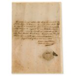 Canova (Antonio) Autograph receipt signed to the Treasurer General of the Royal House of Naples …