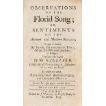 Singing.- Tosi (Pier Francesco) Observations on the Florid Song, second edition, 6 engraved plates …