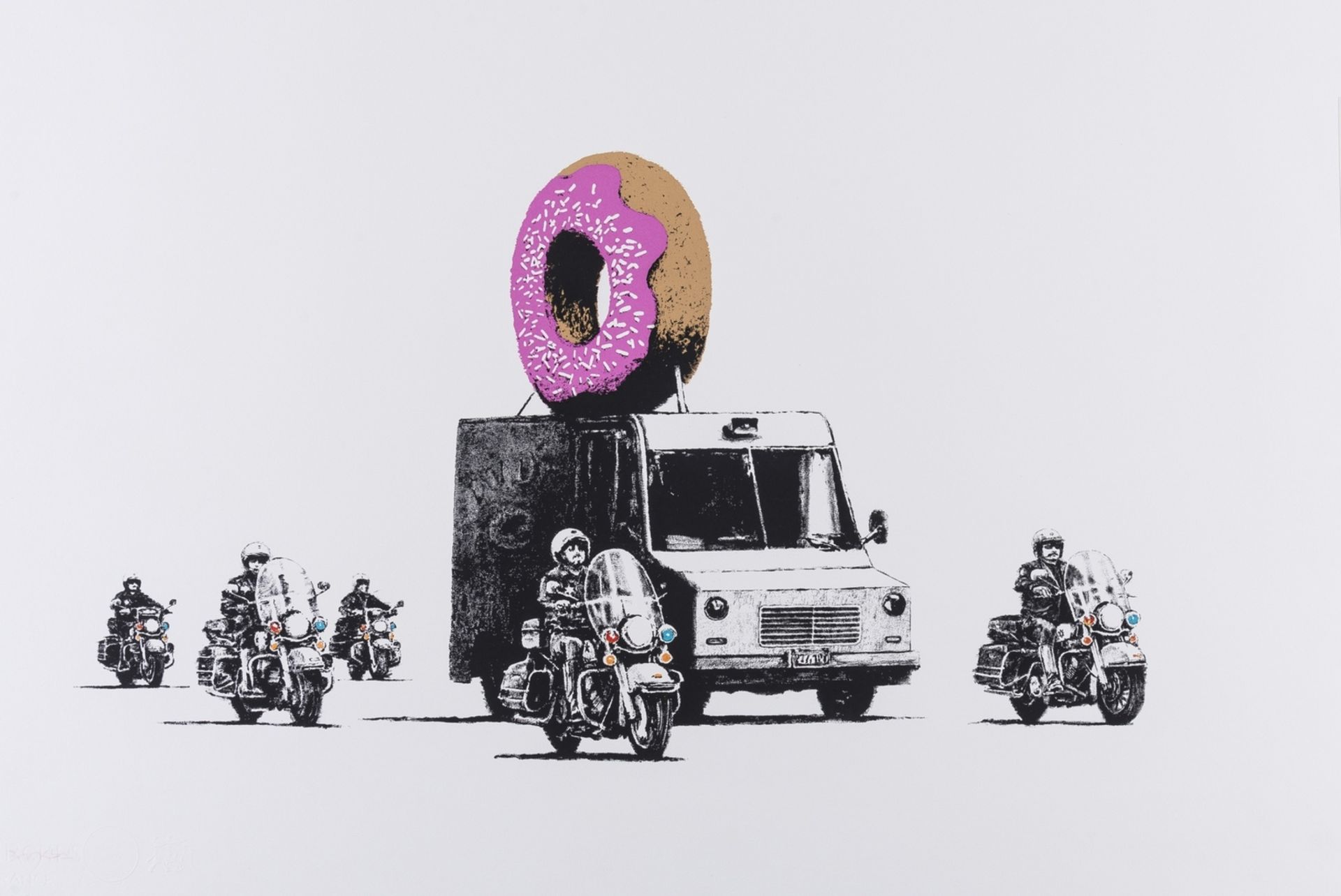 Banksy (b.1974) Donuts (Strawberry)