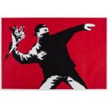 Banksy (b.1974) Love is in the Air (Flower Thrower)