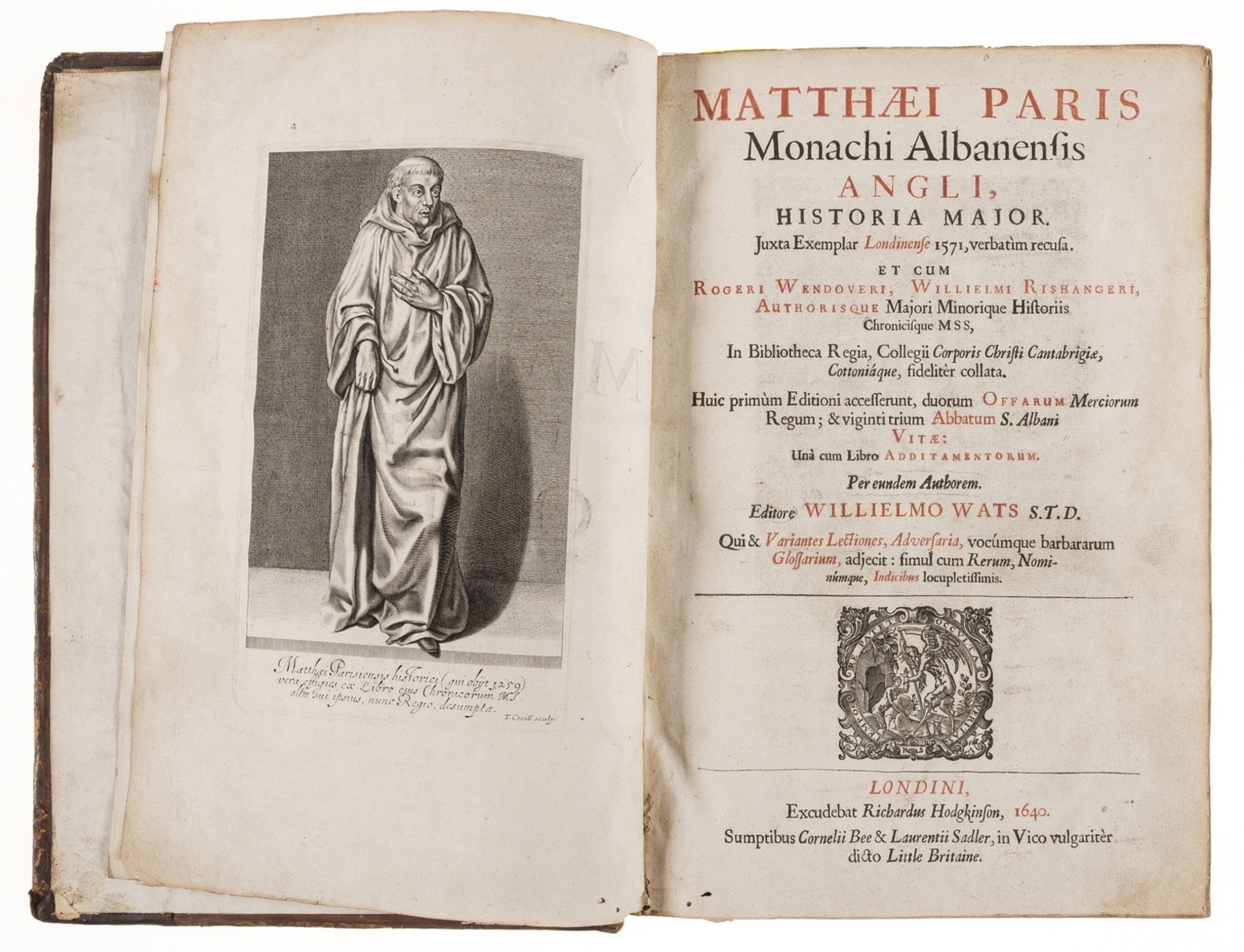 Paris (Matthew) Monachi Albanensis Angli, Historia Major, 1640; and 5 others (6)