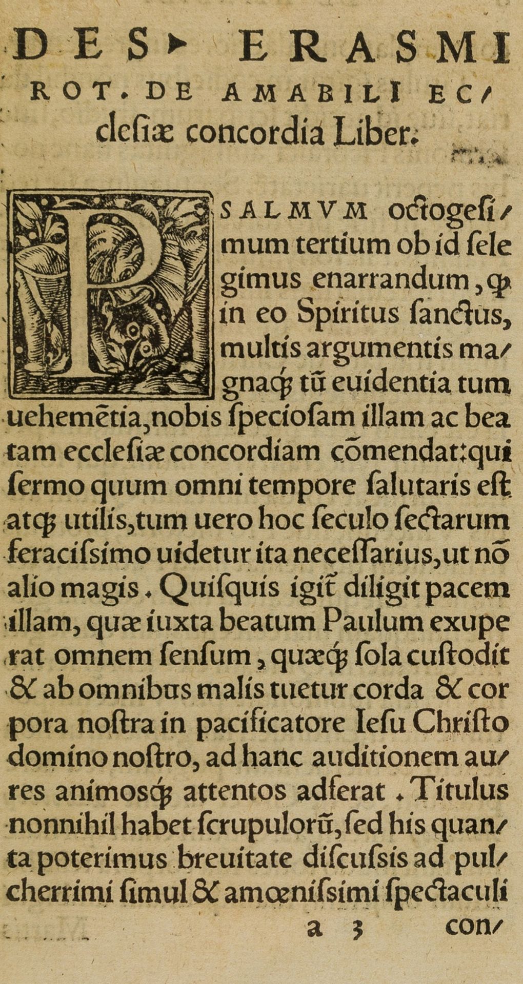 Erasmus (Desiderius) De sarcienda ecclesiae concordia deque sedandis opinionum dissidiis, Basel, …