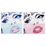 Ben Frost (b.1980) Life- 100 tablets Pink and Blue (set of two)