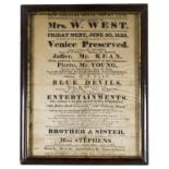 Silk Theatre Programme.- New Theatre Royal Drury Lane.- Mrs. W. West... Venice Preserved... …