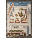 India.- North Indian School (probably 20th century) Mughal court scene with classical dancers and …