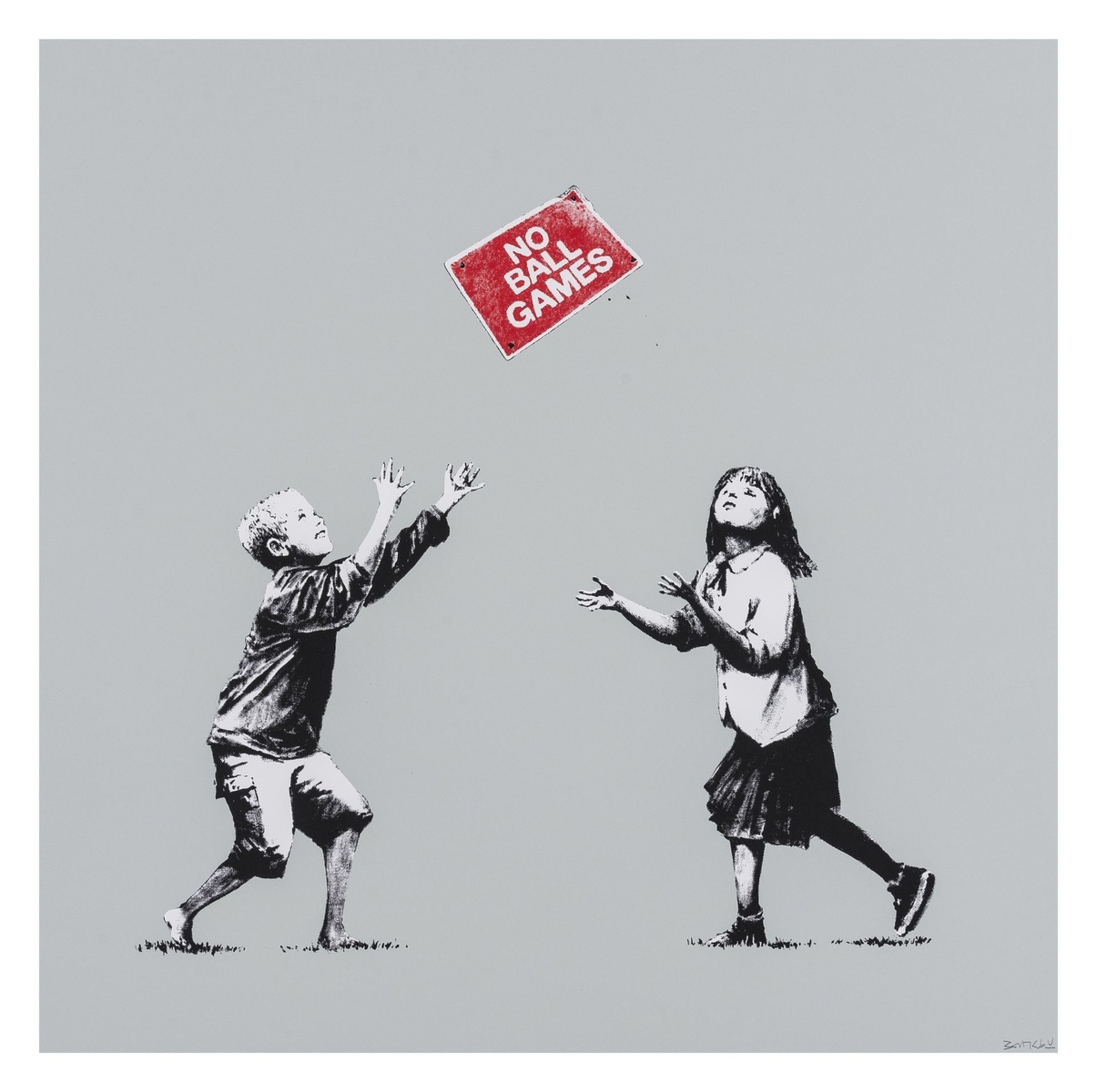 Banksy (b.1974) No Ball Games (Grey)