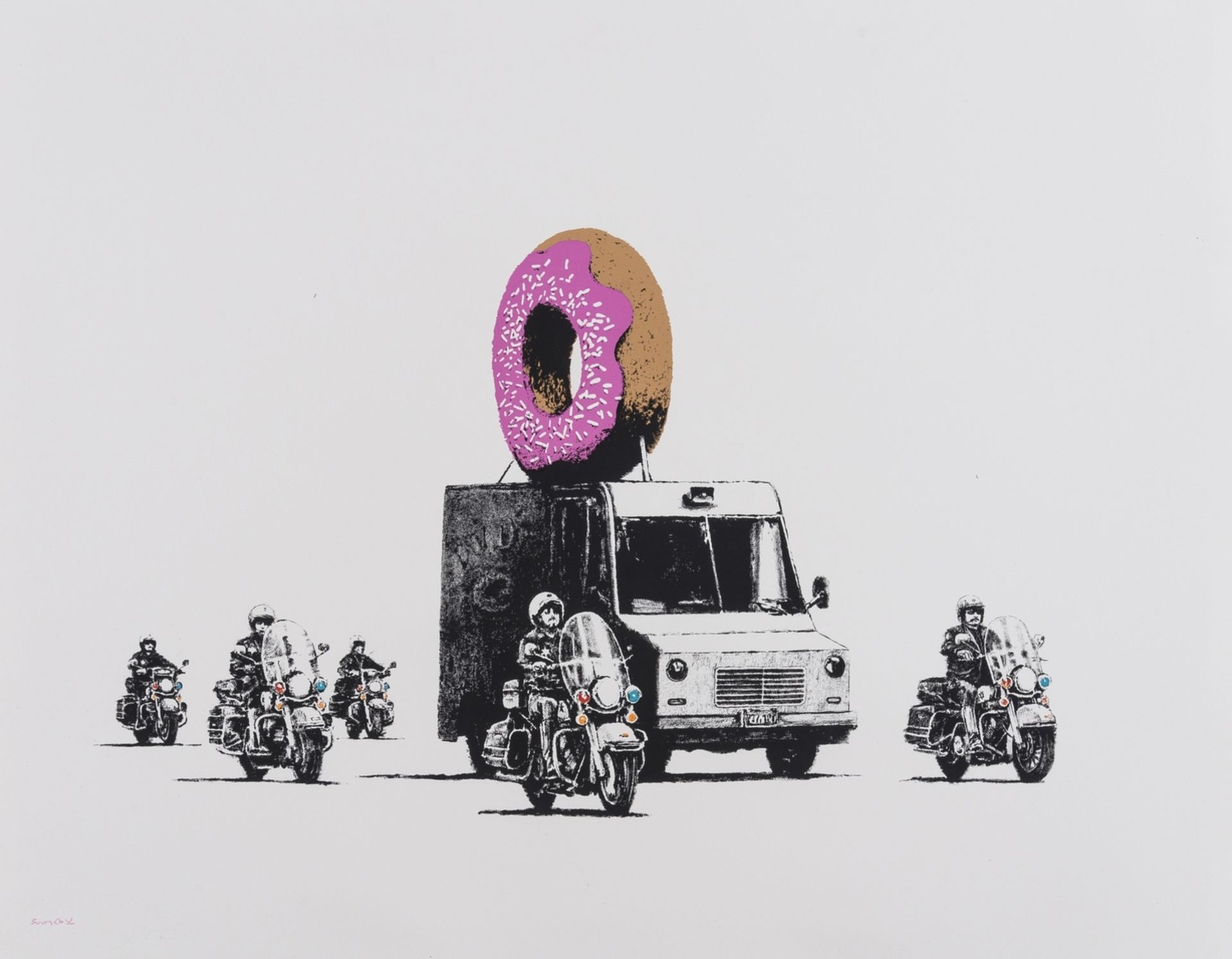 Banksy (b.1974) Donuts (Strawberry)