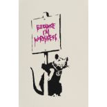 Banksy (b.1974) Because I'm Worthless (Pink)