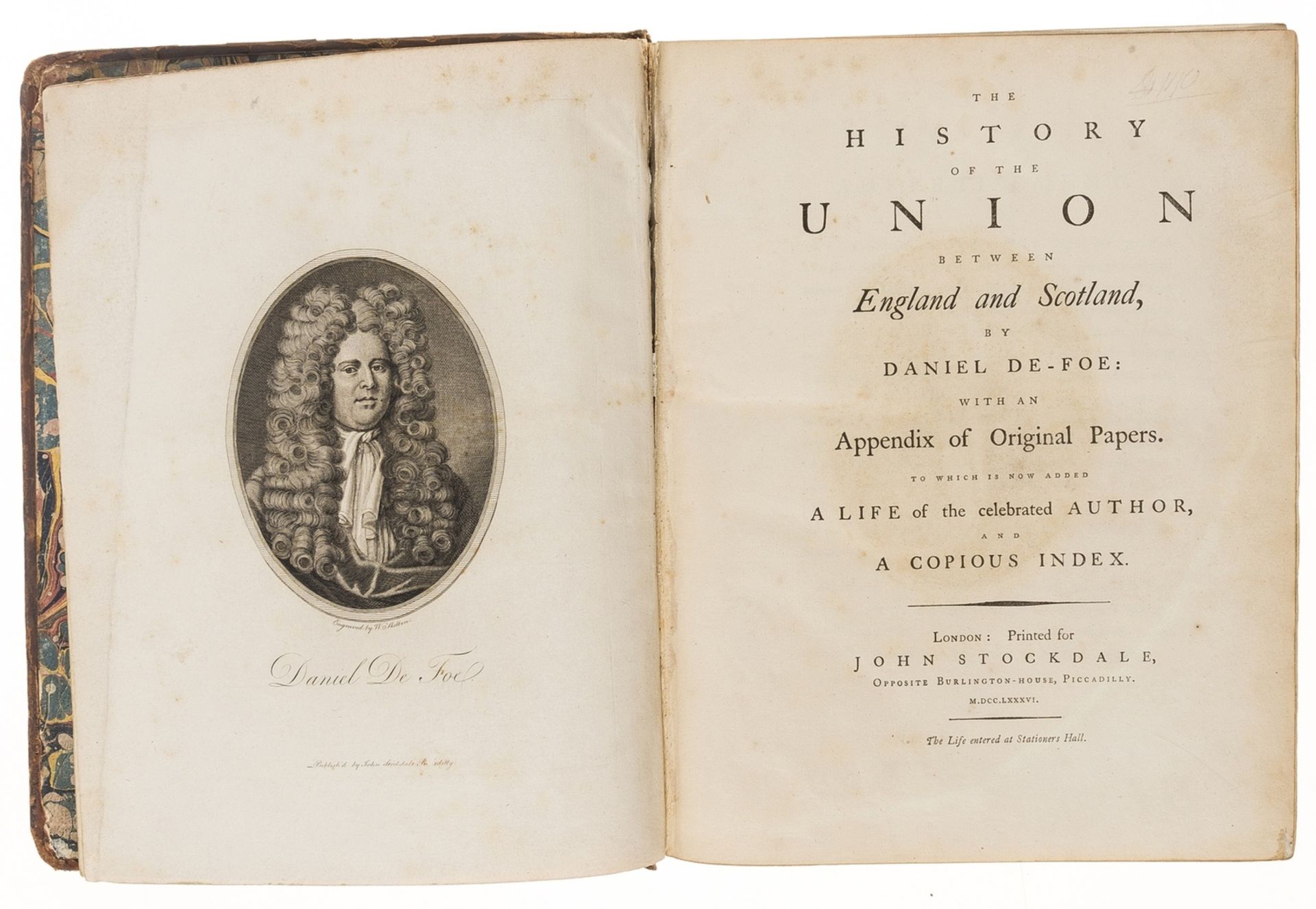 Scotland.- Defoe (Daniel) The History of the Union between England and Scotland, John Stockdale, …