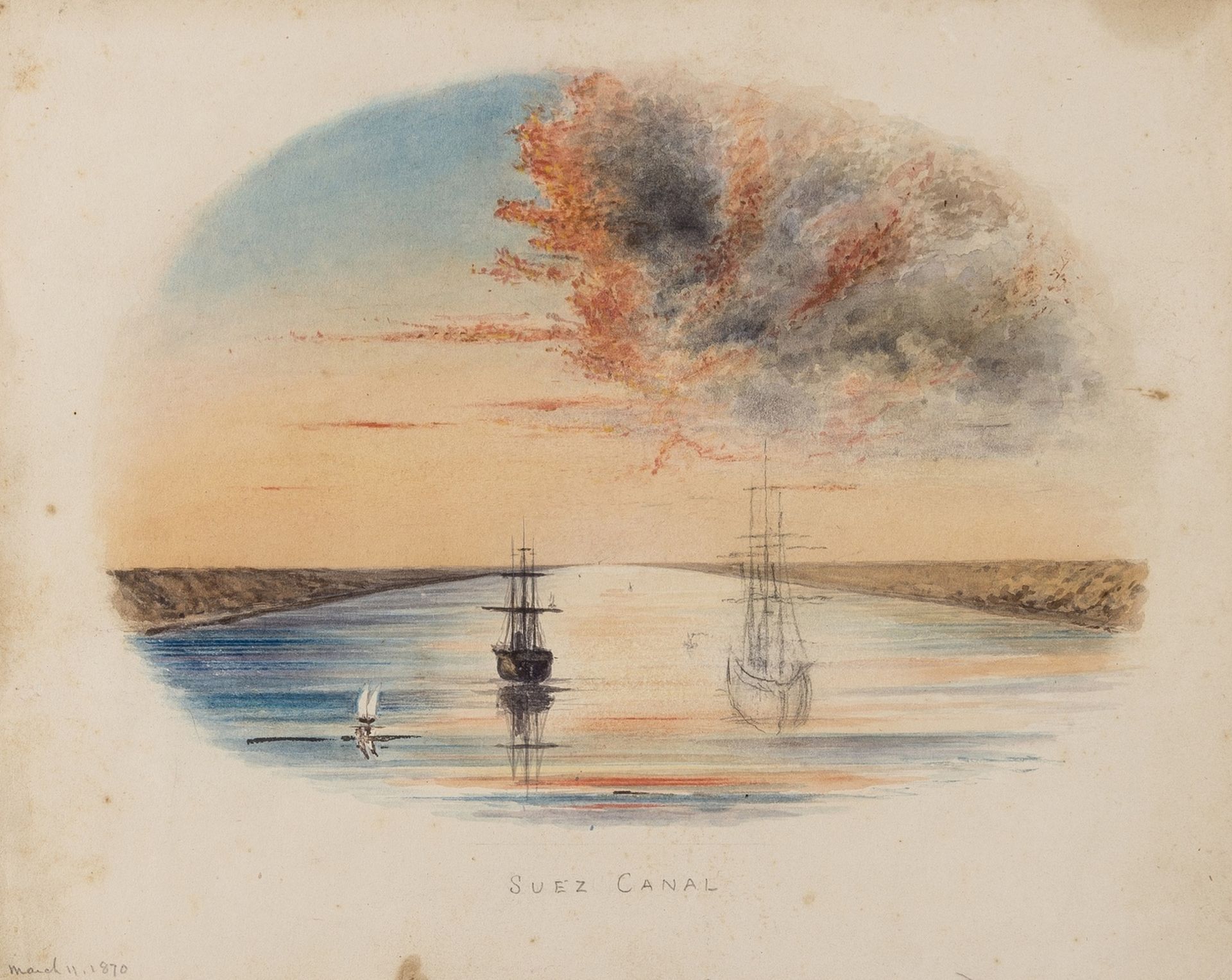 Mediterranean.- Suez Canal.- Rees (W.) Collection of 15 original studies from a voyage of the …