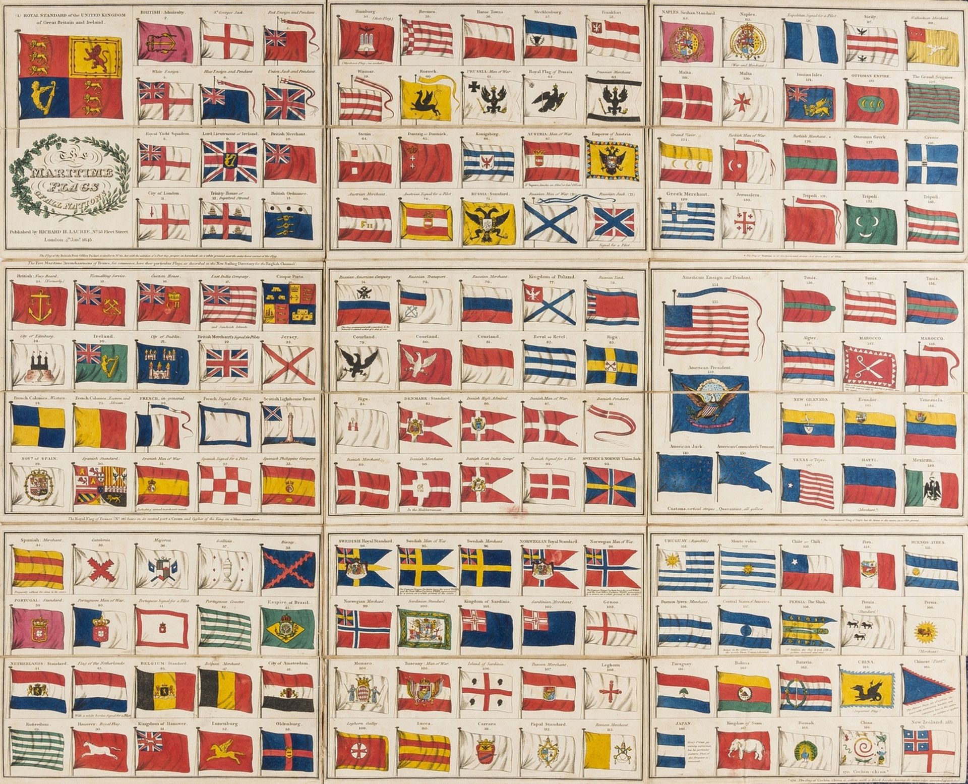 Laurie (Richard H., publisher) The Maritime Flags of All Nations, 1845.