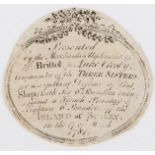 Maritime.- French privateer defeated off the Scilly Isles.- Rare presentation label, [Bristol], …