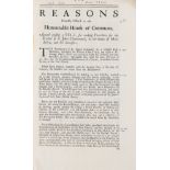 Property.- , Reasons humbly offer'd to the Honourable House of Commons, against passing a bill for …