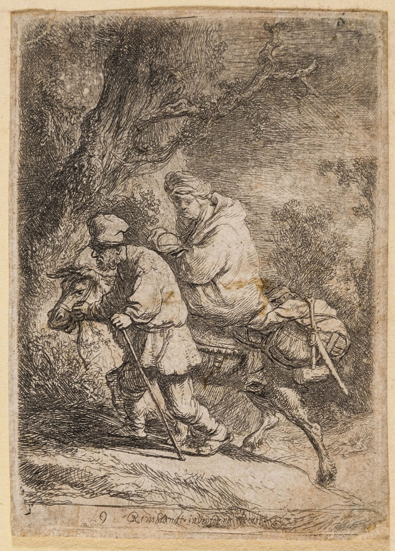 Rembrandt van Rijn (1606-1669) The Flight into Egypt: Small Plate